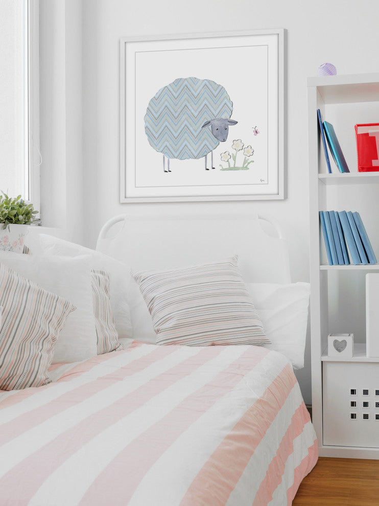 "Quality Wool" Framed Painting Print, 12"x12"