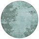 Machine Washable Indoor/Outdoor Chantille ACN1902 Teal 8' x 8' Round Rug