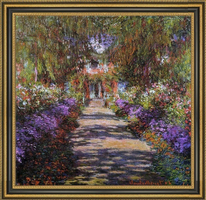 Claude Oscar Monet a Pathway in Monets Garden at GivernyCanvas Print, 20"x20"