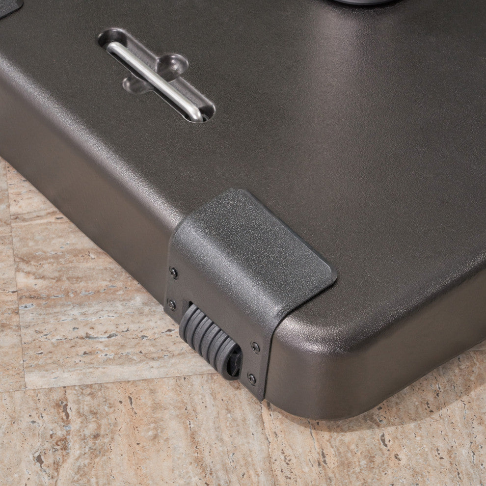 GDF Studio Larissa 119lb Concrete Square Umbrella Base With Steel Collar, Black