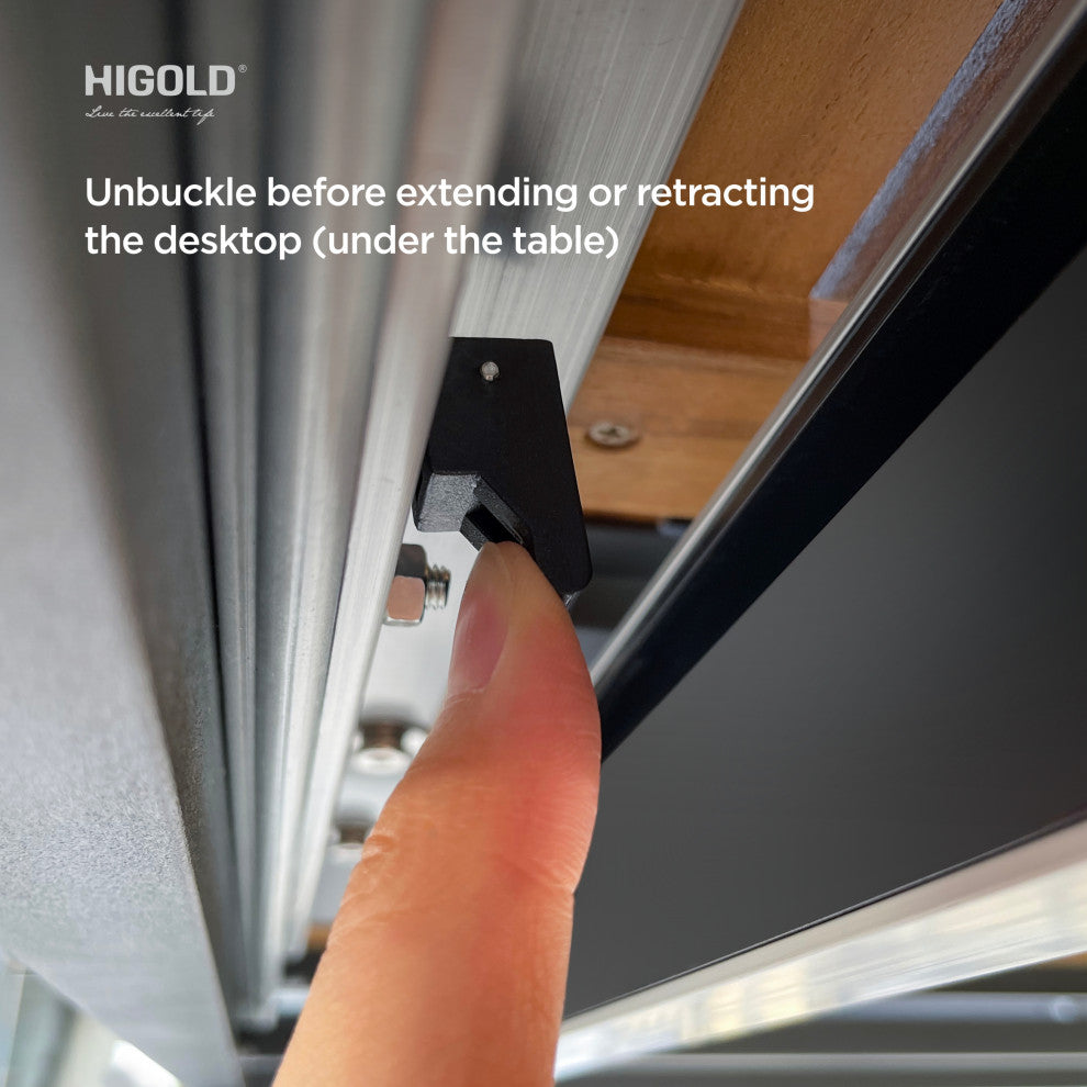 Heck Extendable Teak Outdoor Dining Set for 8 Person, Aluminum, by HIGOLD