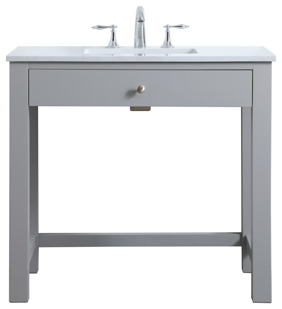 36" ADA Compliant Bathroom Vanity, Gray