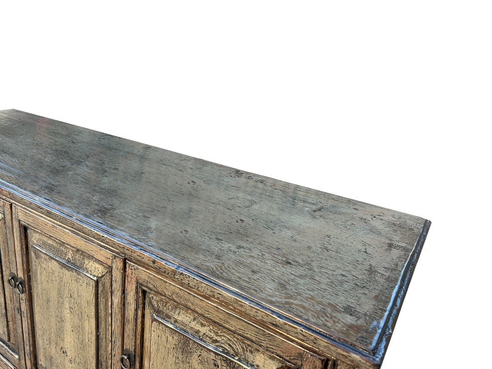 Distressed Light Olive Green Doors Drawers Credenza Sideboard Console Hws4327