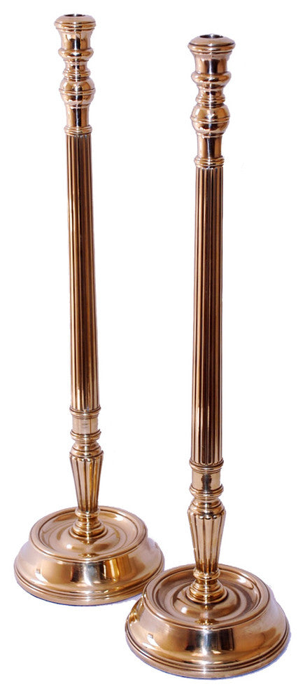 Candlestick, Polished Brass