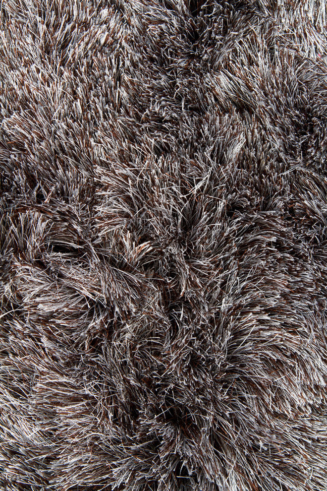 Naya Contemporary Area Rug, Gray and Brown, 7'9" Round