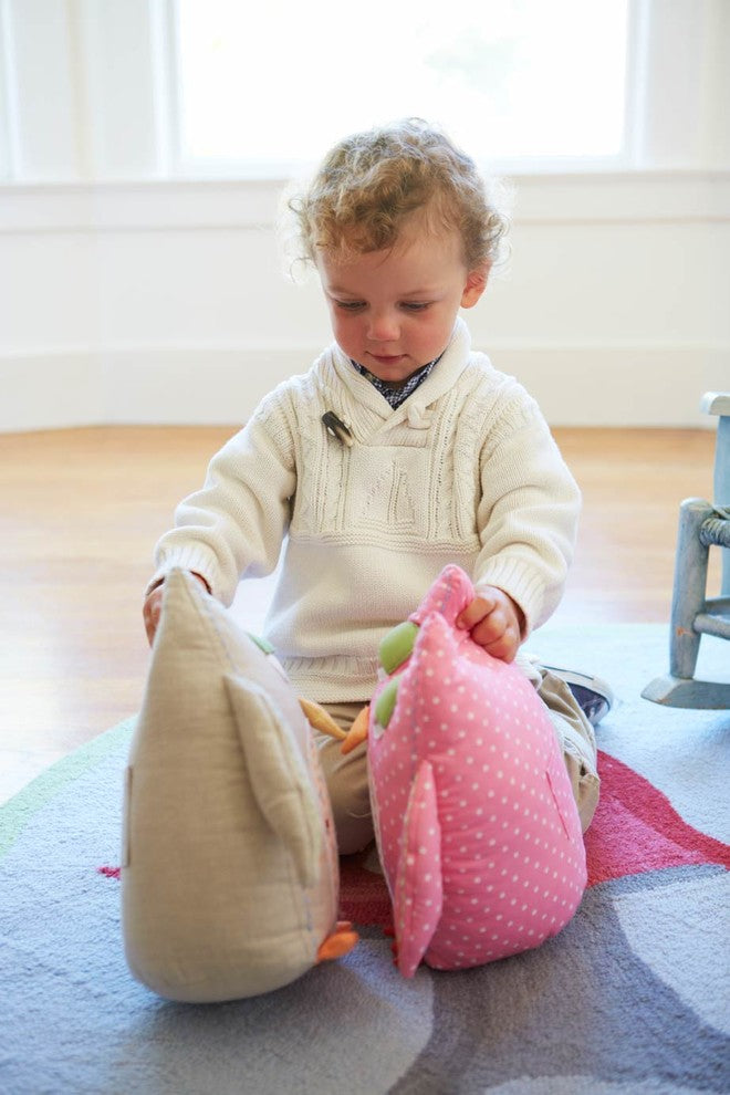 Baby Owl Shaped Toothfairy Pillow, Flax
