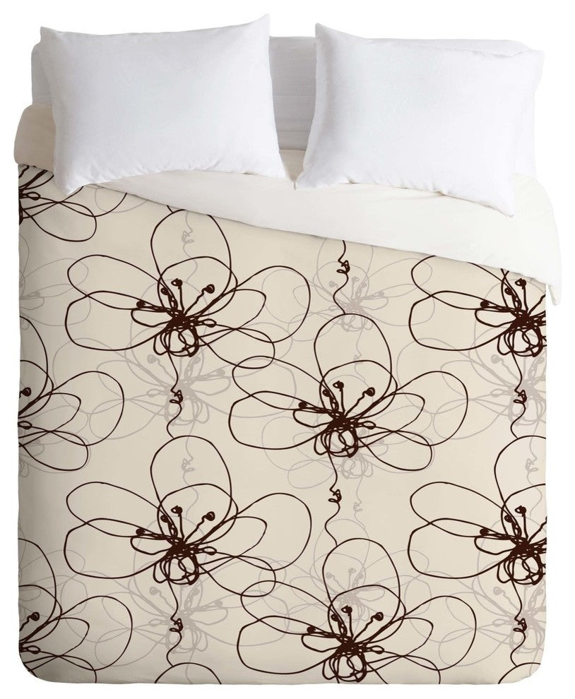 Deny Designs Rachael Taylor Tonal Floral Duvet Cover - Lightweight