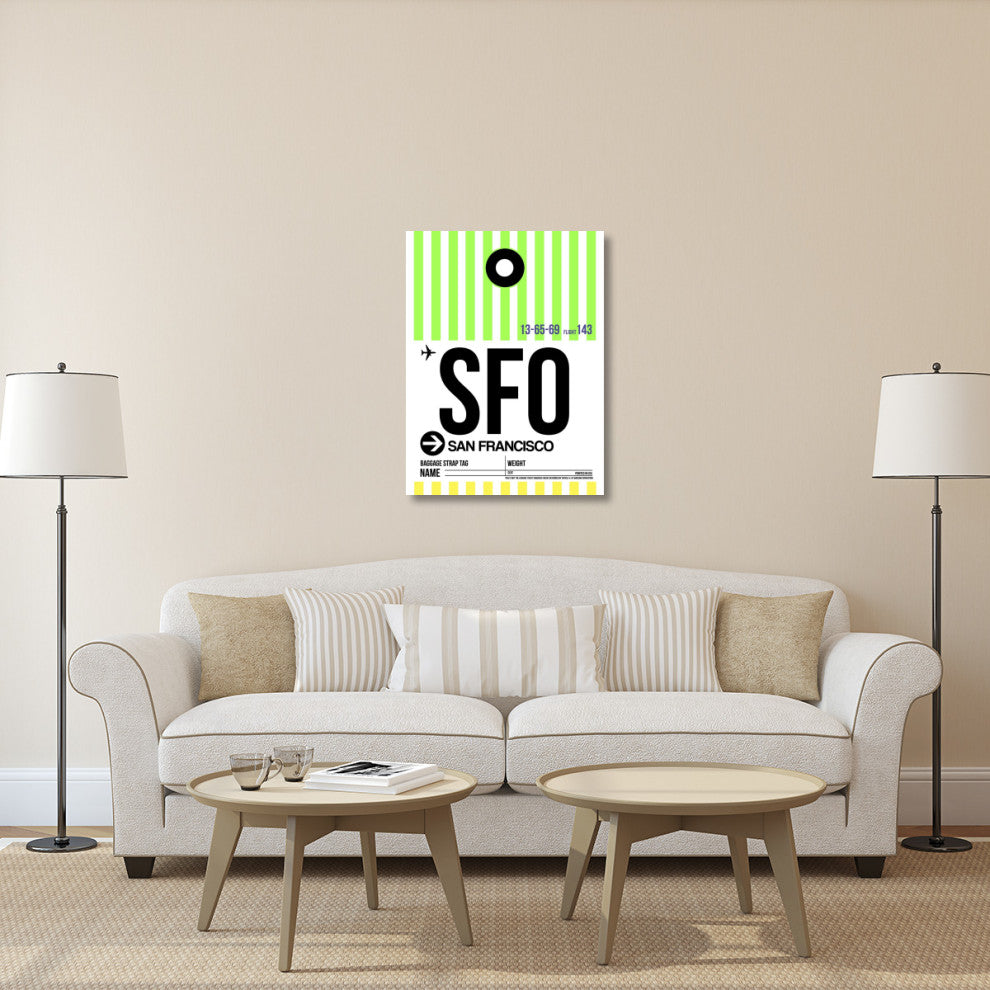 "SFO San Francisco Luggage Tag 3" Fine Art Print