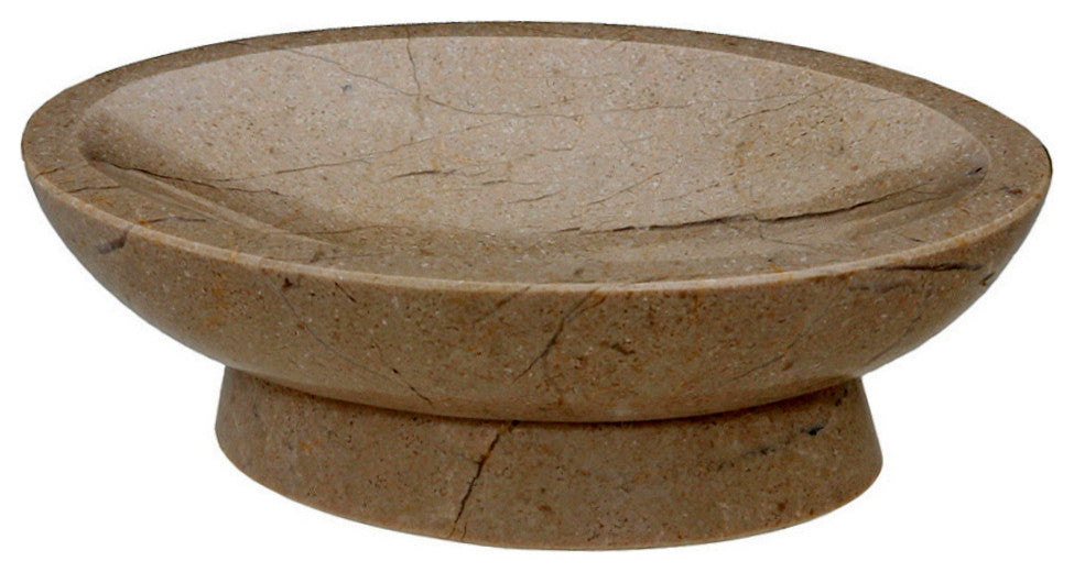 Vinca Collection Oval Soap Dish, Pinkish Beige