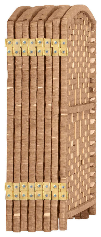 2 ft. Short Diamond Weave Fiber Room Divider Natural 8 Panel