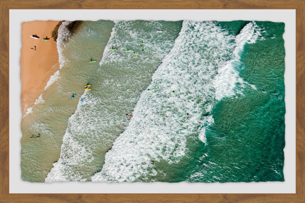 "Crashing Waves" Framed Painting Print, 36"x24"