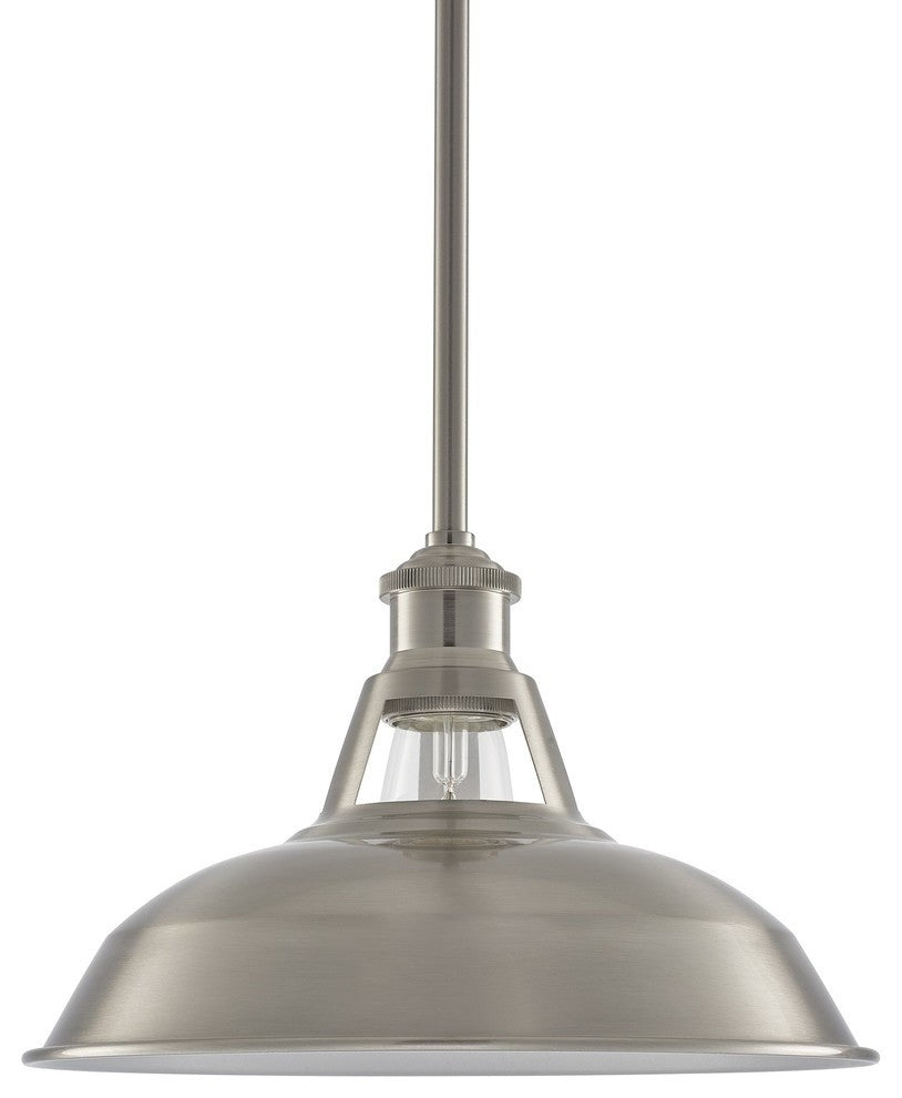 Olivera 10.5" Pendant Light With LED Bulb, Brushed Nickel