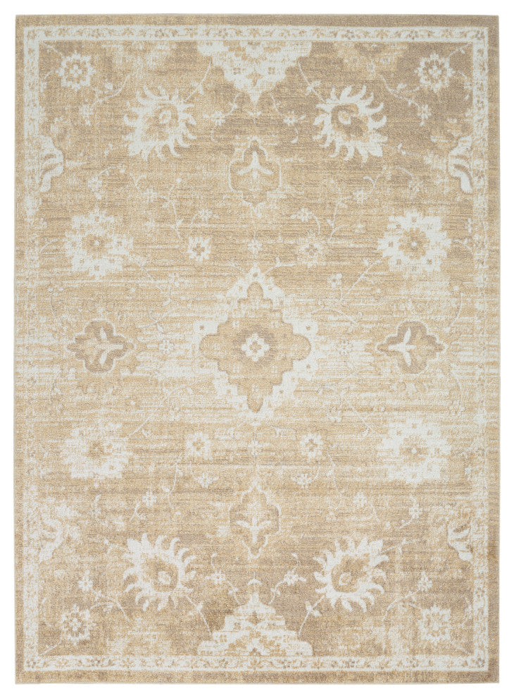 Nourison Astra Machine Washable 9' x 12' Ivory Gold Vintage Indoor Rug