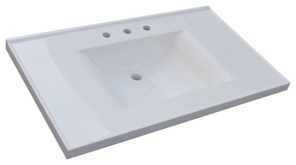 Premier Wave Bowl Cultured Marble Vanity Top, 37"x22"