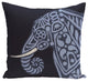 Inky Animal Print Pillow, Navy Blue, 16"x16"