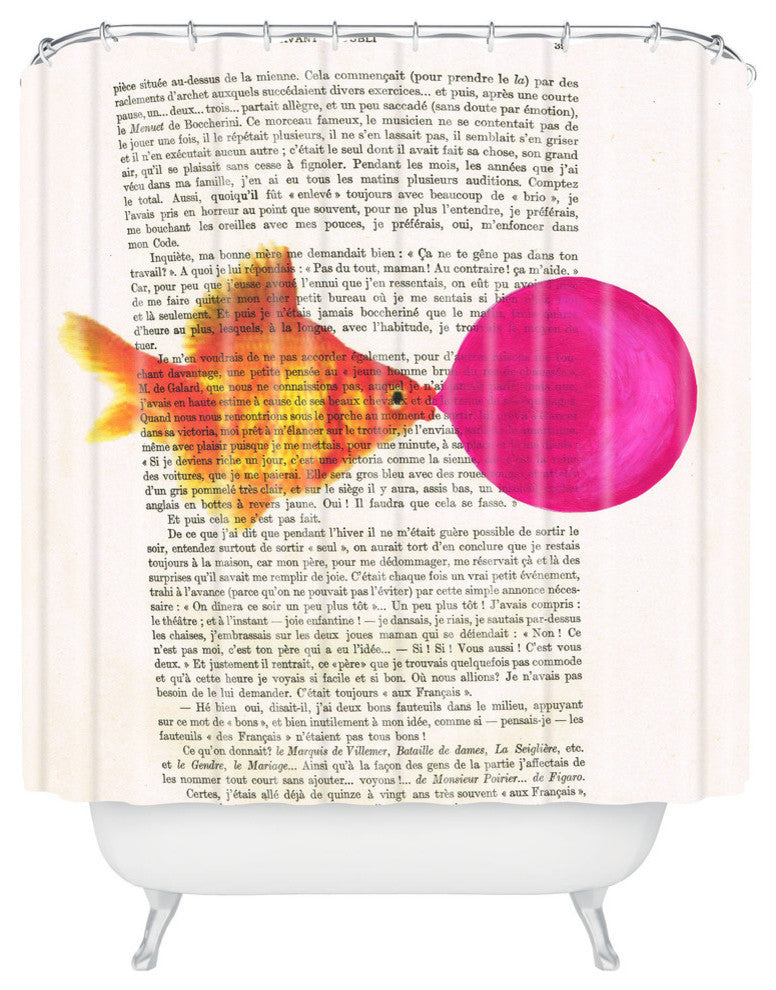 Goldfish With Bubblegum Shower Curtain, Standard: 69"x72"