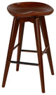 Tiwi Backless Swivel Barstool, Solid Wood, 29" Walnut