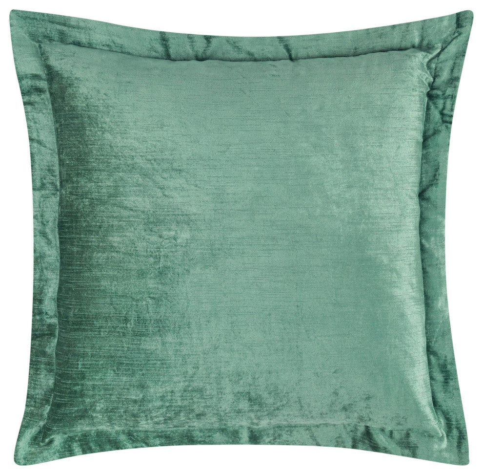 Bryce Velvet 22" Square Throw Pillow, Green