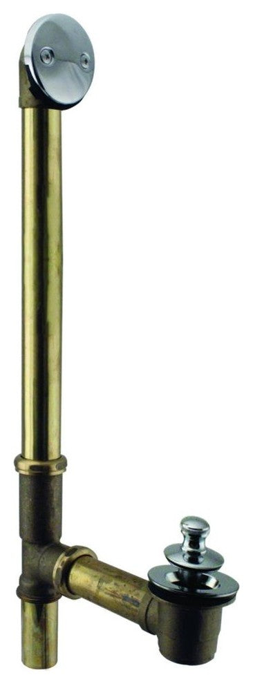Pull & Drain Bath Waste - 22" Make-Up, 17 Ga. Tubing In Polished Chrome