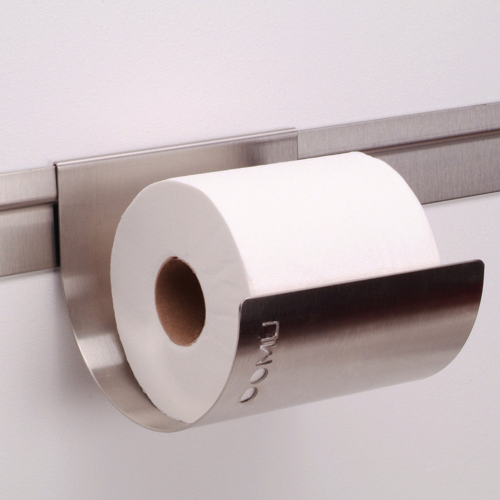 Toilet Paper Bin w/ no show wall rail, Stainless Steel, sterile