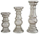 Rosario Silver Finish Candle Holder Set of 3