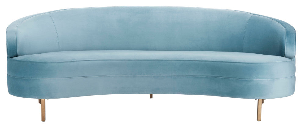Safavieh Couture Primrose Curved Sofa, Light Blue