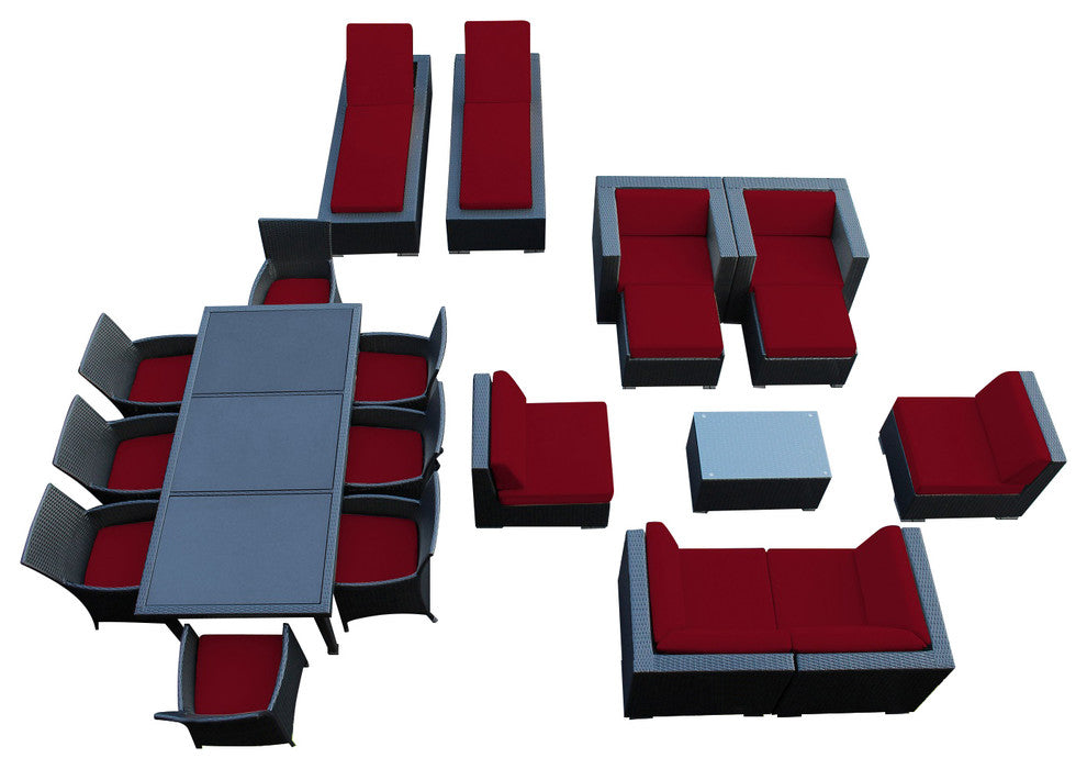 Ohana 20-Piece Ultimate Combination Set, Red, Black