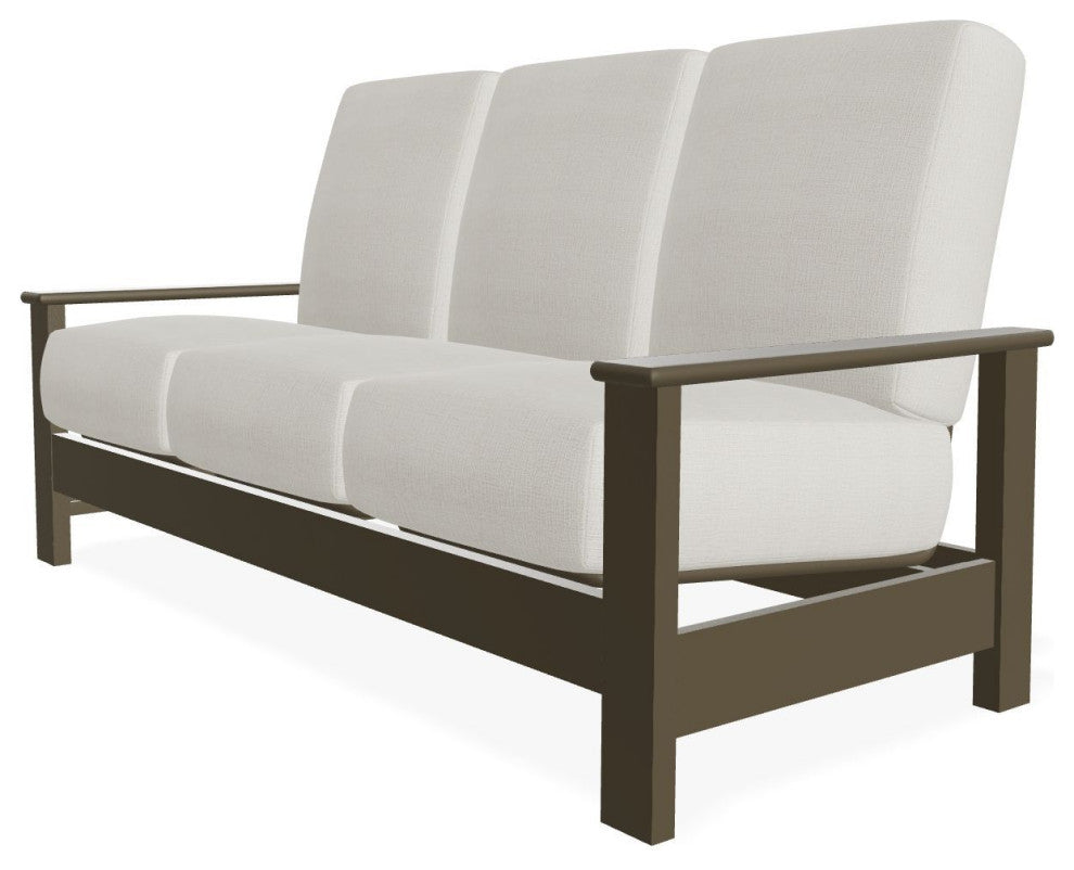 Leeward Deep Seat 3-Seat Outdoor Sofa, Grasscloth Buff/Beachwood