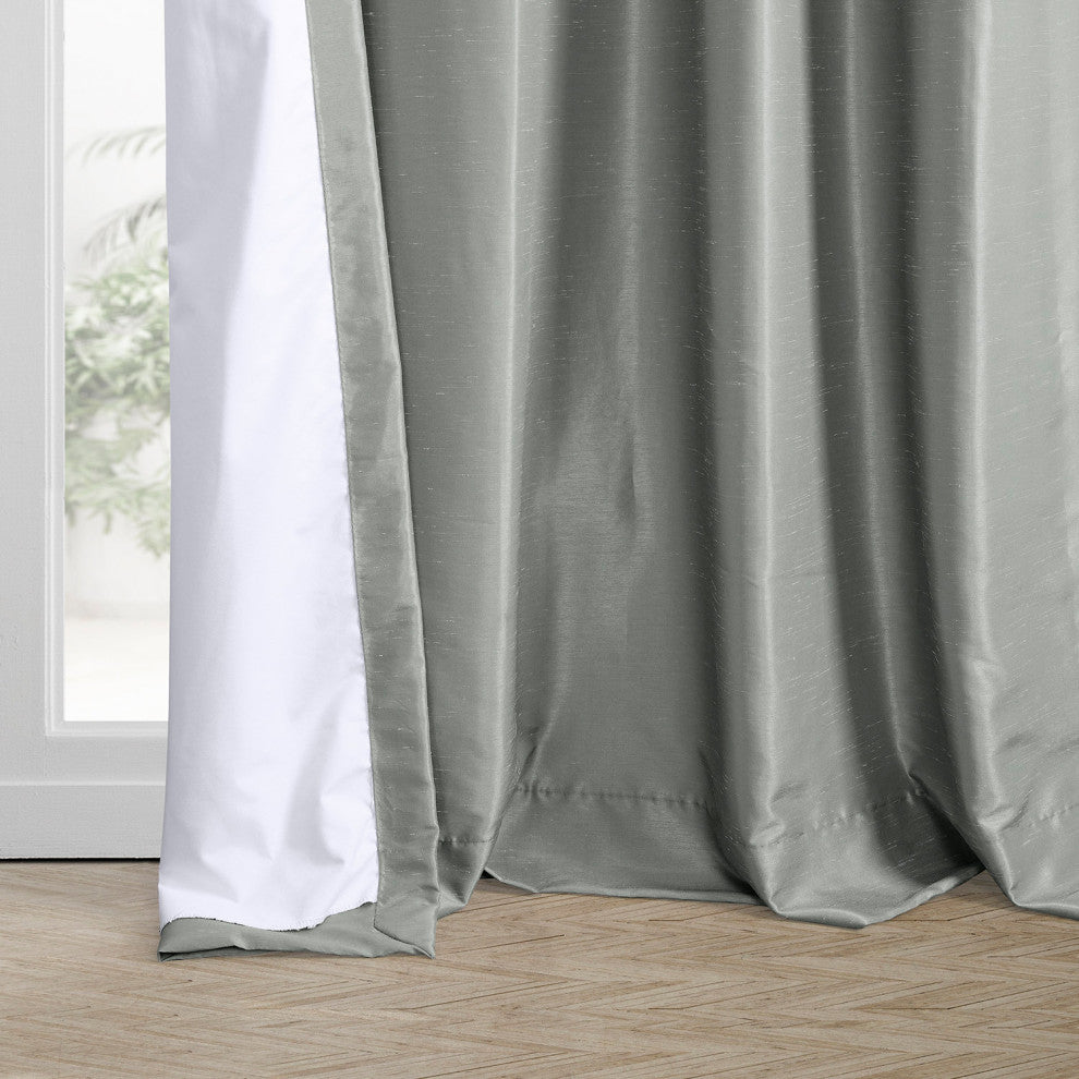 Silver Grommet Blackout Vintage FauxSilk Dupioni Single Panel, 50"x96"