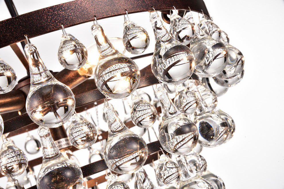 Clarus 5-Light Antique Copper Finish Four Tier Crystal Chandelier Glam Lighting