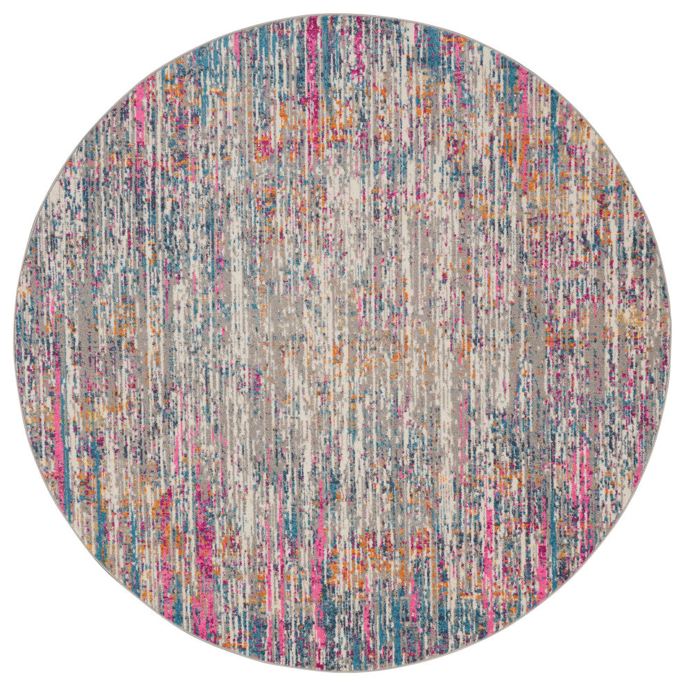 Nourison Passion 10' x Round Ivory Multicolor Modern Indoor Rug