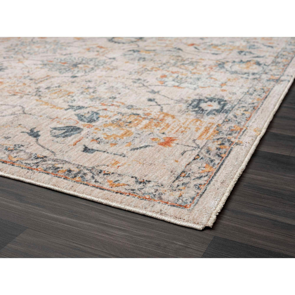 Manor Persian Floral Area Rug, Silver, 2'x2'11"