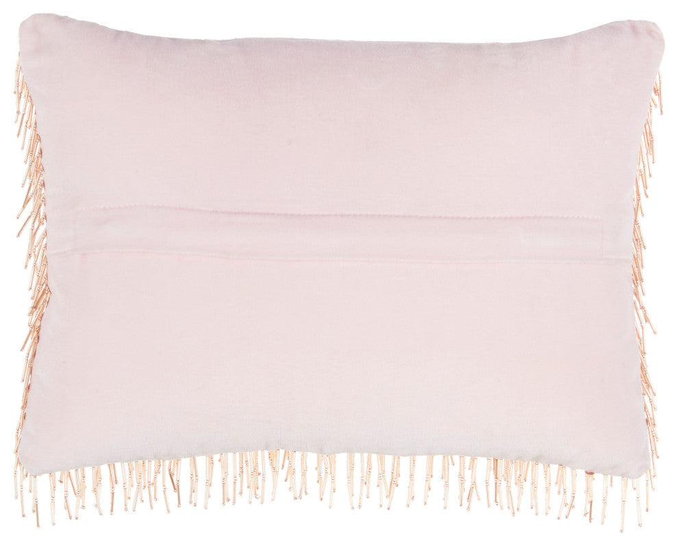 Nourison Home 10"x14" Mina Victory Sofia Beaded Tassels Blush Throw Pillows