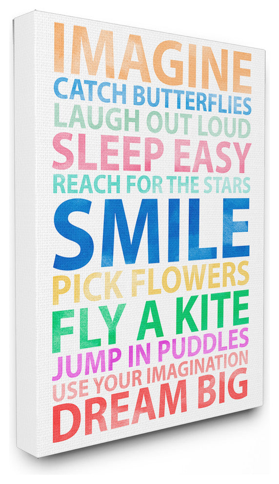 "Imagine, Smile, Dream Big" Stretched Canvas Wall Art