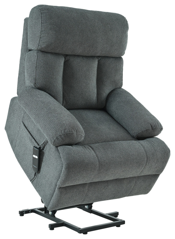 GDF Studio Oversized Power Lift Recliner Chair for Seniors, Remote Control, Dark Gray
