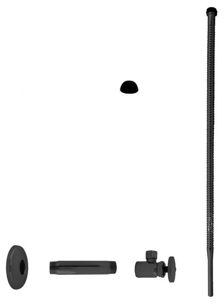 Supply Kit - 1/2" Ips X 3/8" Od X 20" Corrugated In Powder Coated Flat Black
