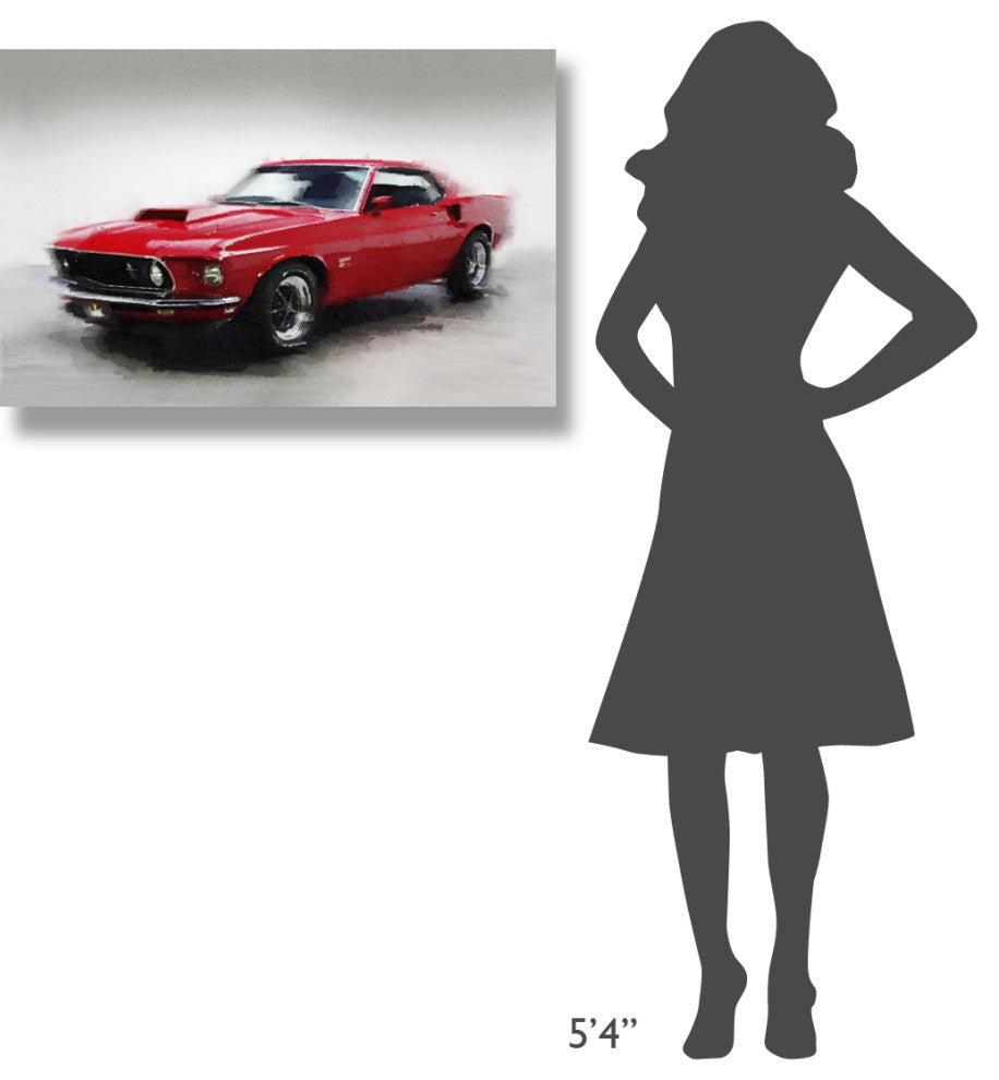 "1969 Ford Mustang Watercolor" Fine Art Print