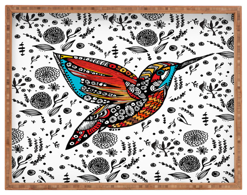 Deny Designs Julia Da Rocha Humming Bird In Paradise Rectangular Tray