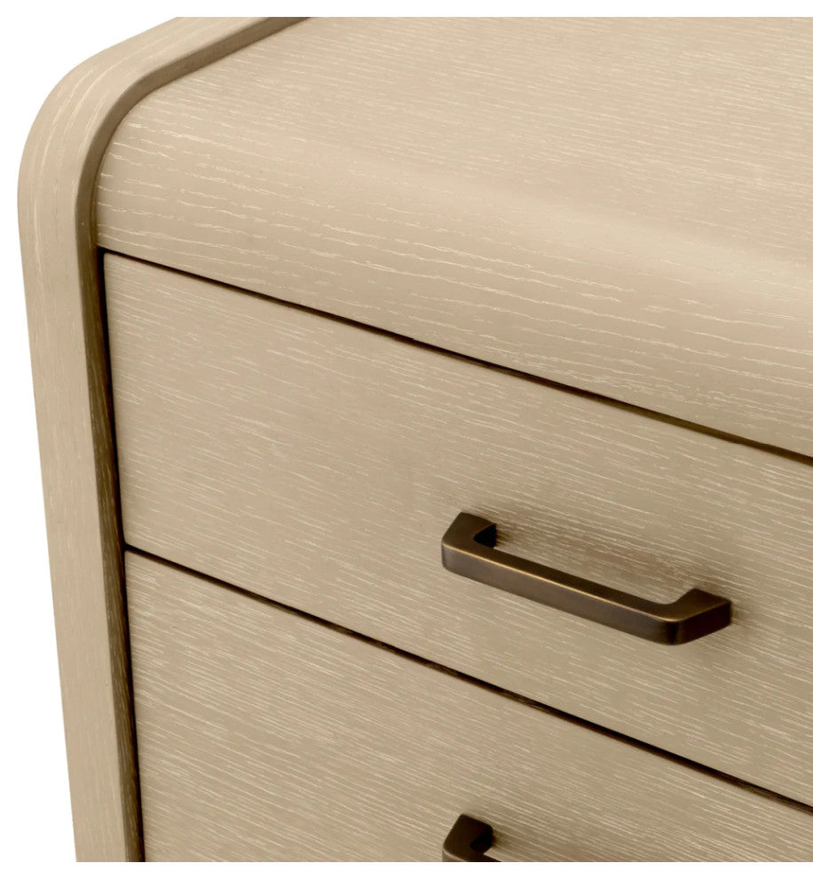 Oak 2-Drawer Nightstand, Eichholtz Joane, Brown
