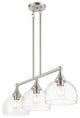3 Light Brushed Nickel Linear Chandelier