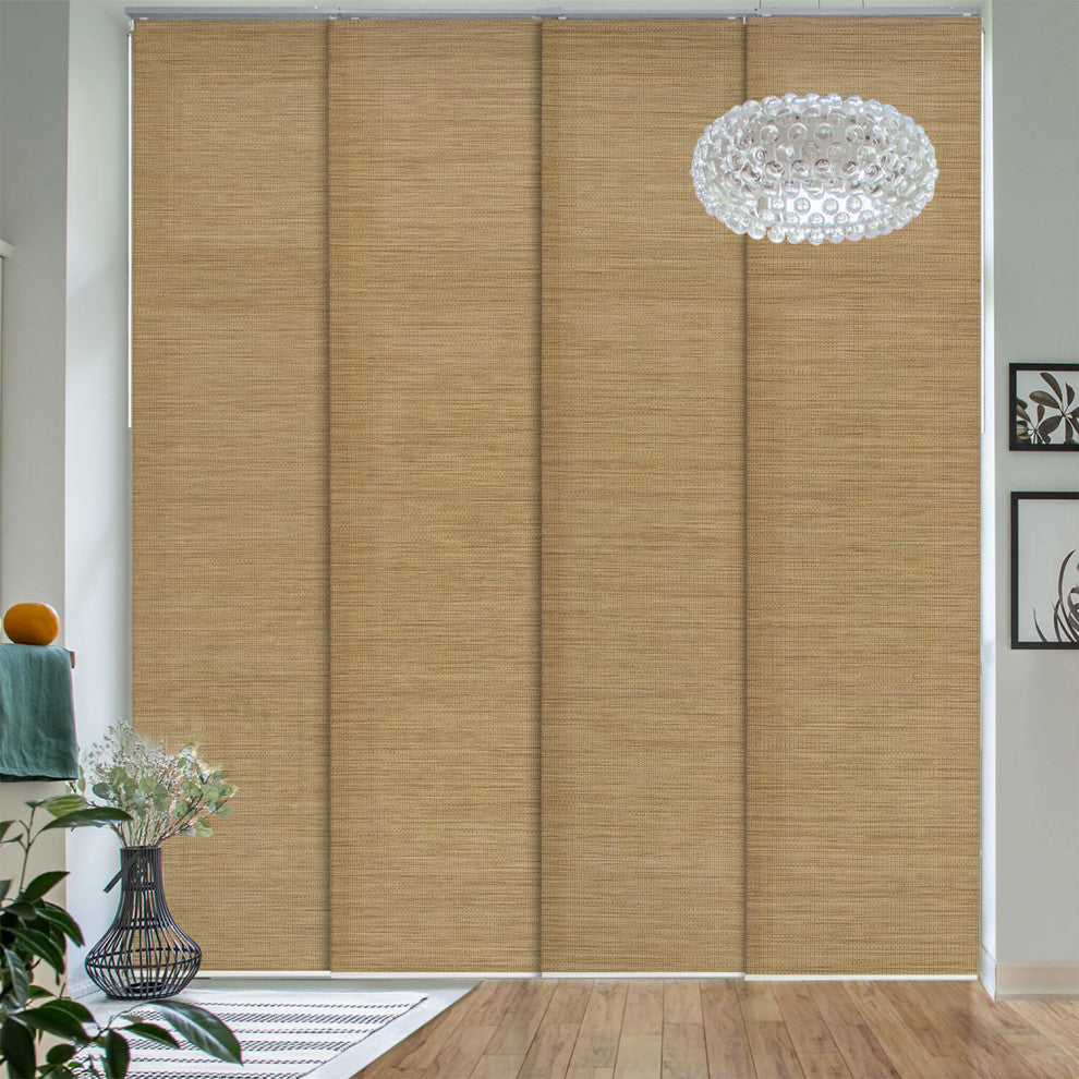Adjustable Sliding Panel Track Blind 45.8"-86" W x 96" L, Zen, Pecan
