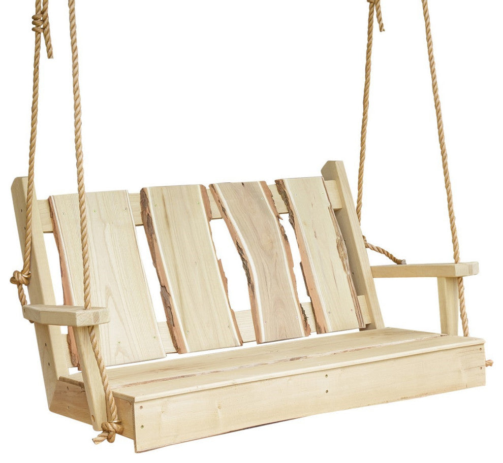 Live Edge Locust Timberland Porch Swing, Unfinished, 4 Foot