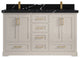 Boston 60" Double Bathroom Vanity in Fine Grain 2" Calacatta Black