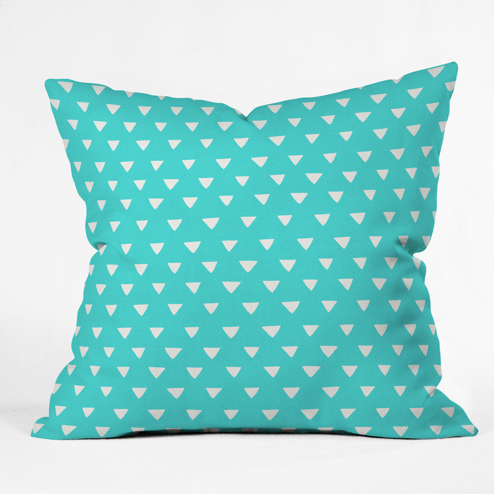 Bianca Green Geometric Confetti Teal Outdoor Throw Pillow, 26x26x7