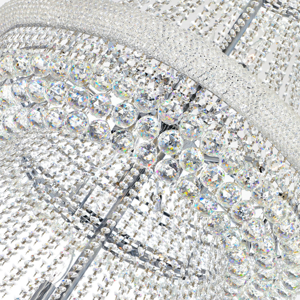 Empire 42 Light Down Chandelier With Chrome Finish