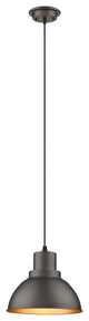 Ironclad 1-Light Rubbed Bronze Ceiling Mini Pendant 8"
