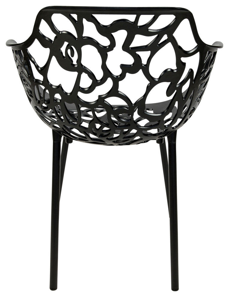 Leisuremod Modern Devon Aluminum Chair With Arm, Black