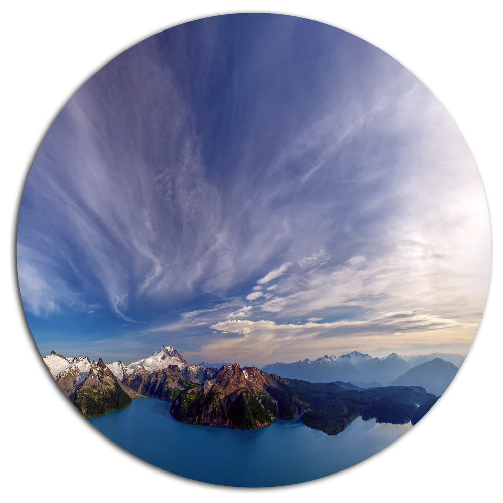 Stunning View Of Clear Lake, Landscape Art Disc Metal Wall Art, 36"
