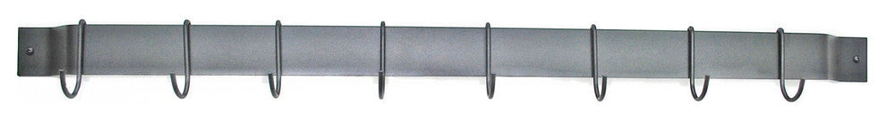 30" Bar Rack: Black with 8 Black Regular Hooks
