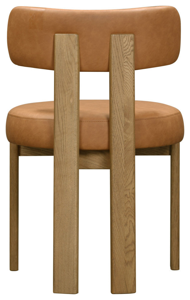 Odessa Vegan Leather Dining Chair, Brown